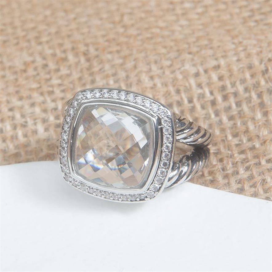 Klassisk ring för kvinnor inlagd vit kristallfärg zirkon mode hiphop smycken tillbehör bankett party gåva211q