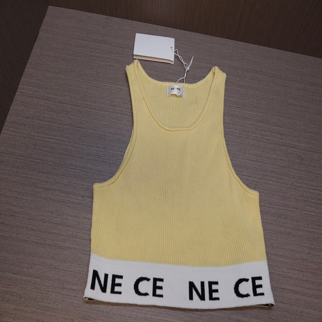 Projektantki Damskie Tanki Letter Logo Wstążka Summer Kobiety Prosty moda Cool Beach Knit Tank