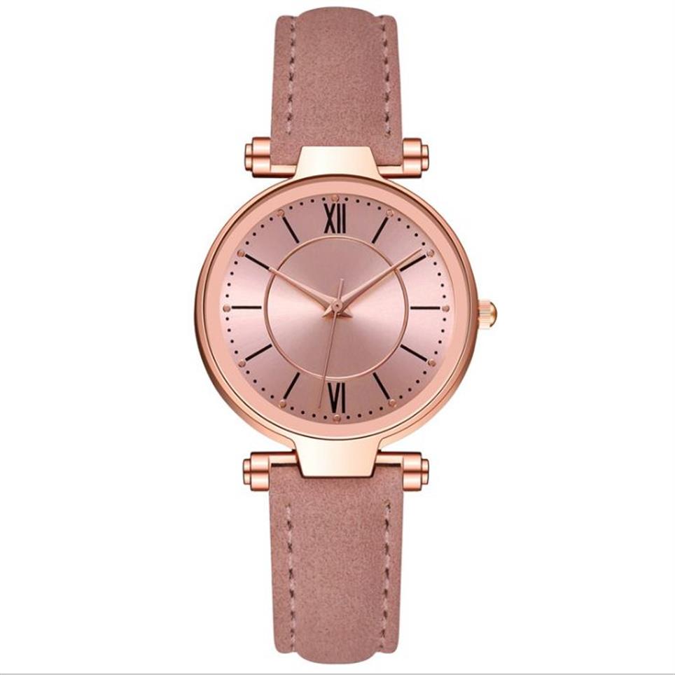 McyKcy marque loisirs mode Style montre pour femme bonne vente bracelet en cuir rose Quartz batterie dames montres montre-bracelet 342S