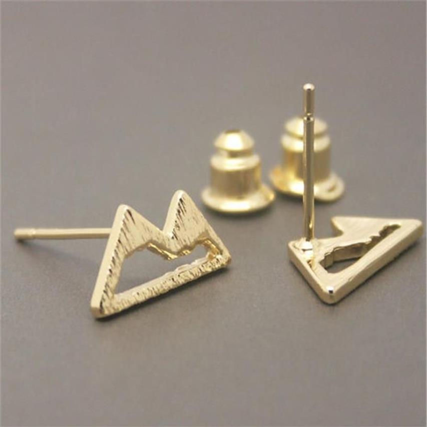 Fashion Mountain Peaks Stud أقراط Hollow Out Design Gold Silver Rose Three Color Eptivalial مناسبة للرجال والنساء 226n