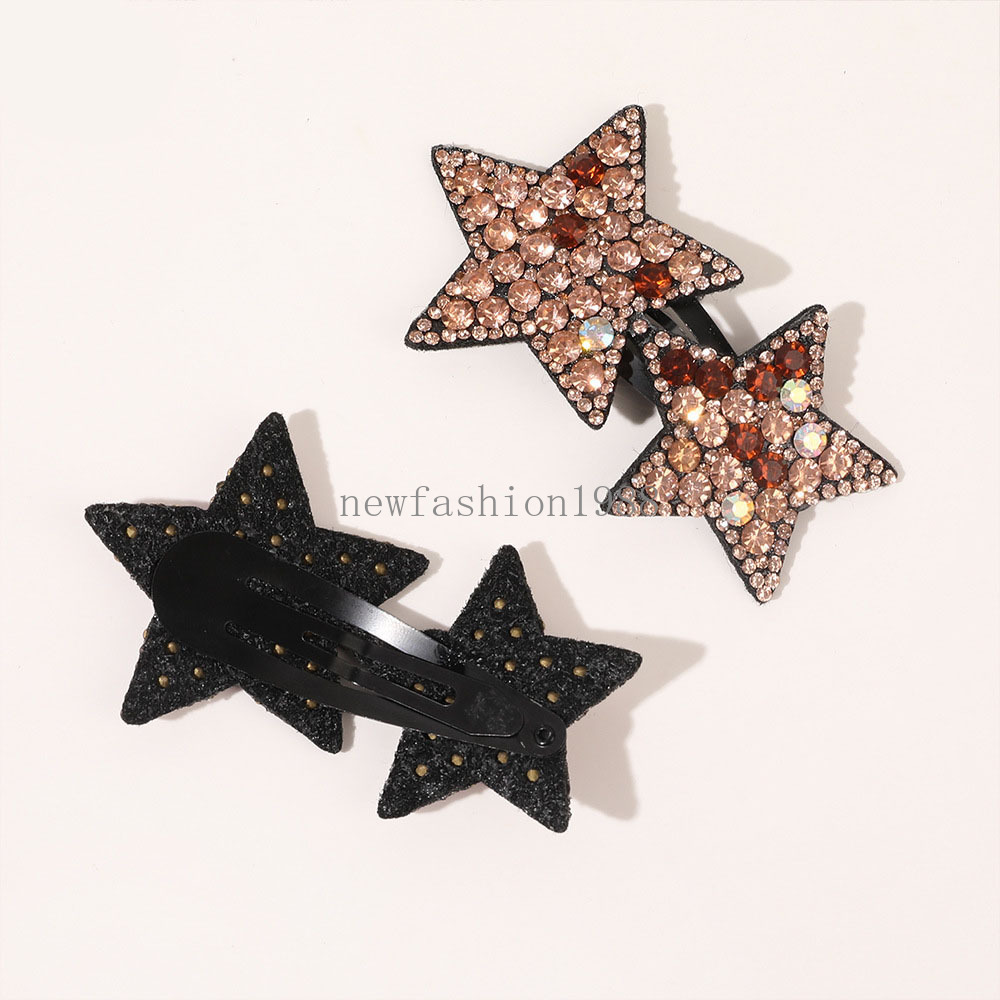 Shiny Y2K Five-pointed Star Hairpins Barrettes Diamonds Pentagrams Side Hair Clips Hair Accessory Rhinestone Hair Clip Hairgrip