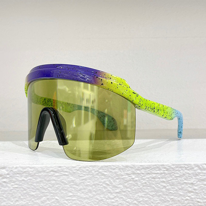 Designer hommes et femmes masque facial lunettes de ski coupe-vent lunettes de soleil forme irrégulière cadre moulé par injection qui s'adapte aux jambes miroir en forme de tête avec lettre logo GG1477