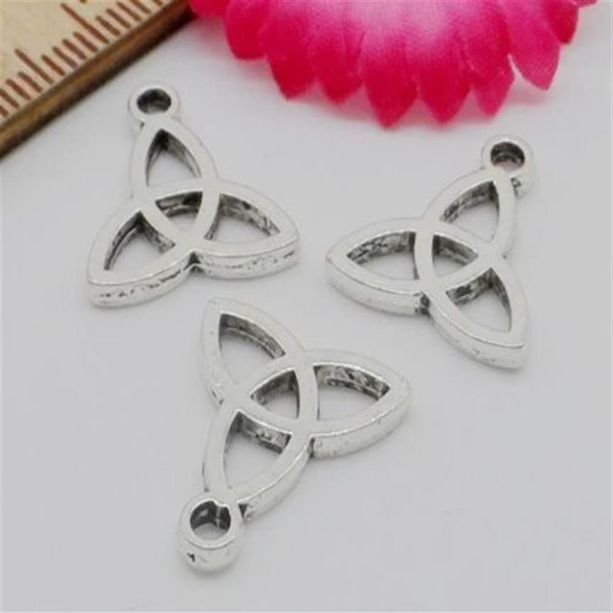 Nouveau Antique Silver Triq Celtic Knotuetra Charms Pendant pour la fabrication de bijoux 15x14mm3053