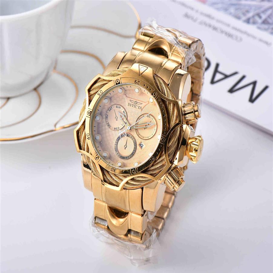 2020 بيع Invicbes Watches Mens Watch Classic Dial DIAR Auto Date Fashion Rose Gold Watch Relojes de Marca277K