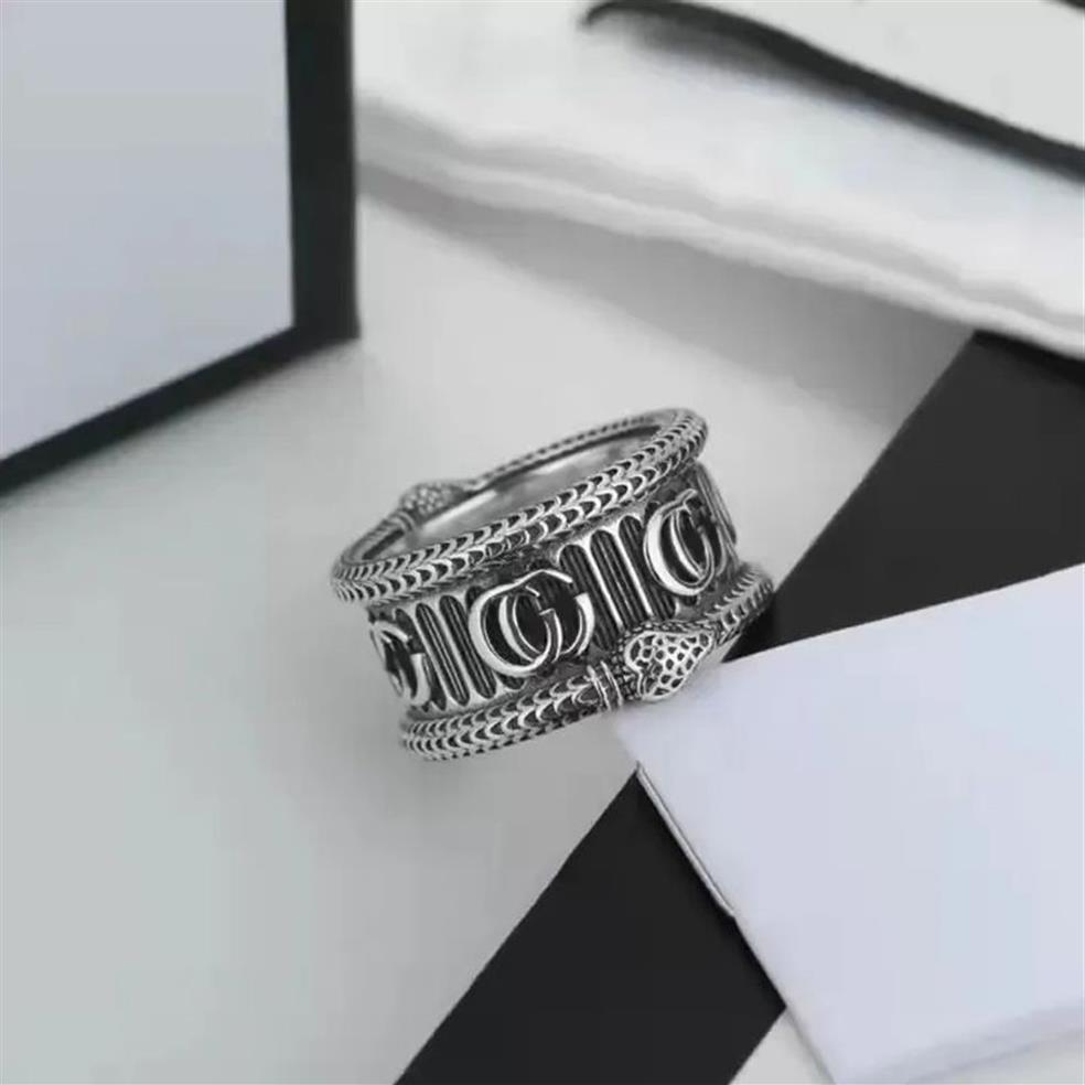Femmes designer Lover Ring Luxury Style Silver Retro Color Anneaux de fiançailles G Lettre de la mode Bijoux et dame Cadeaux de fête 311t