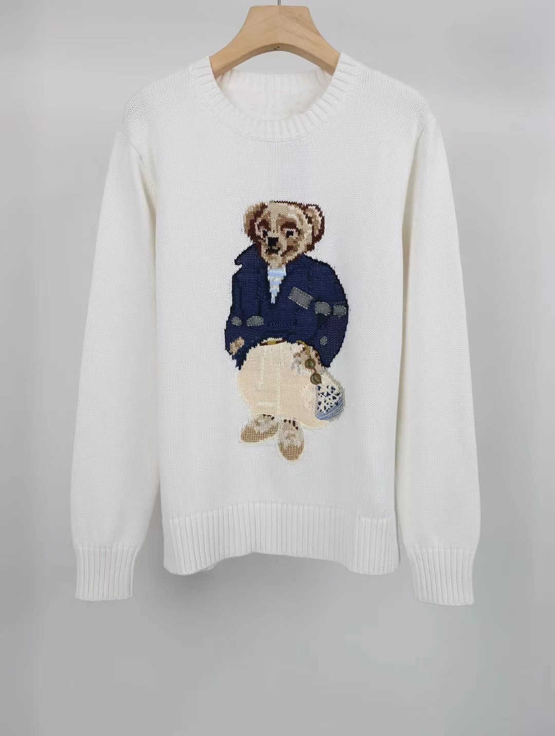 Women's Sweaters Women's Knitwear Teddy Bear Knitted Color Blocking Long Sleeved Sweater