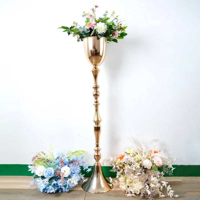 118 cm Gold Flower Vase Centres de mariage Vase Decoration Event Party Road Road 1 = 