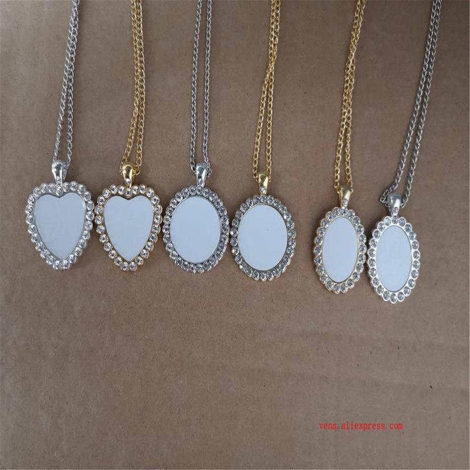 Colliers vierges sublimation Pendants avec collier de perceuse collier Transfert Transfert Matières consommables 0927204T