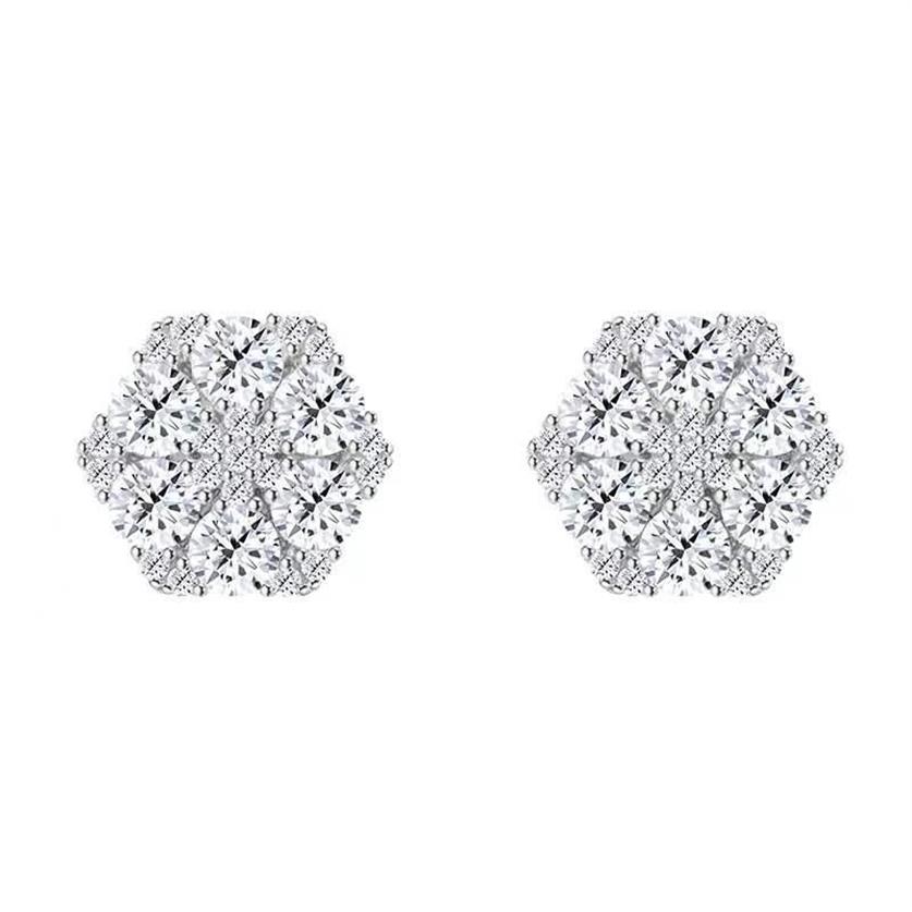 Stud High Quality Hiphop 4mm D Color Moissanite Earrings With Screw Back Women Men Jewelry Gold Plated 925 Silver Gift297i