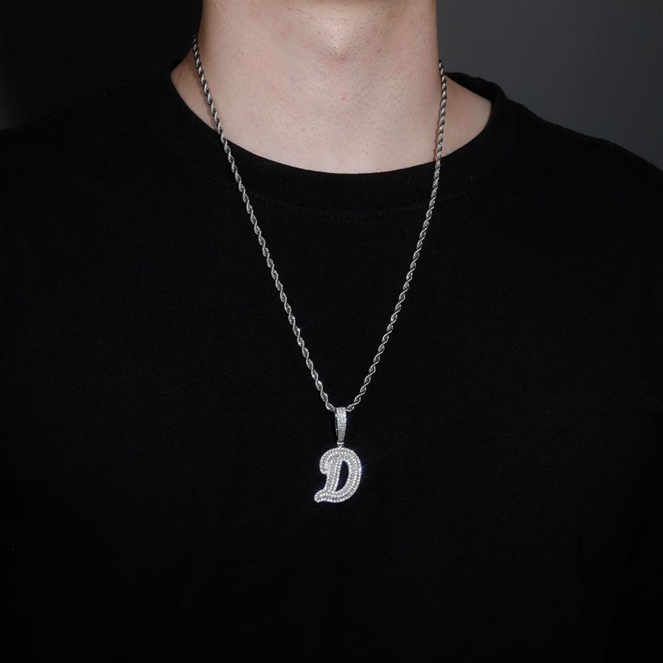 Le collier de pendentif de la lettre d'anglais rétro complète du hip hop européen et américain