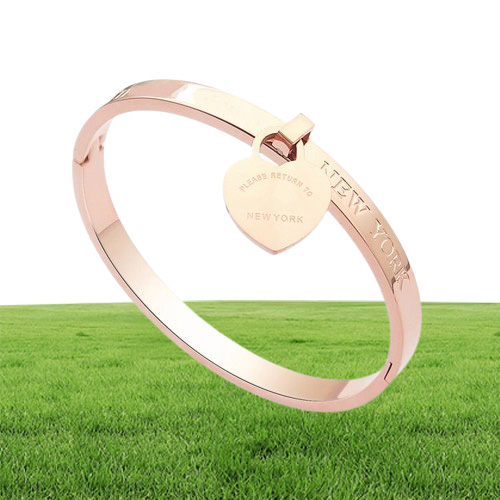 Top Quality Women Designer Bangles Simple High Polished Bracelet Single Heart Luxury Style Couple Bracelets Lady Party Gifts Whole3429037