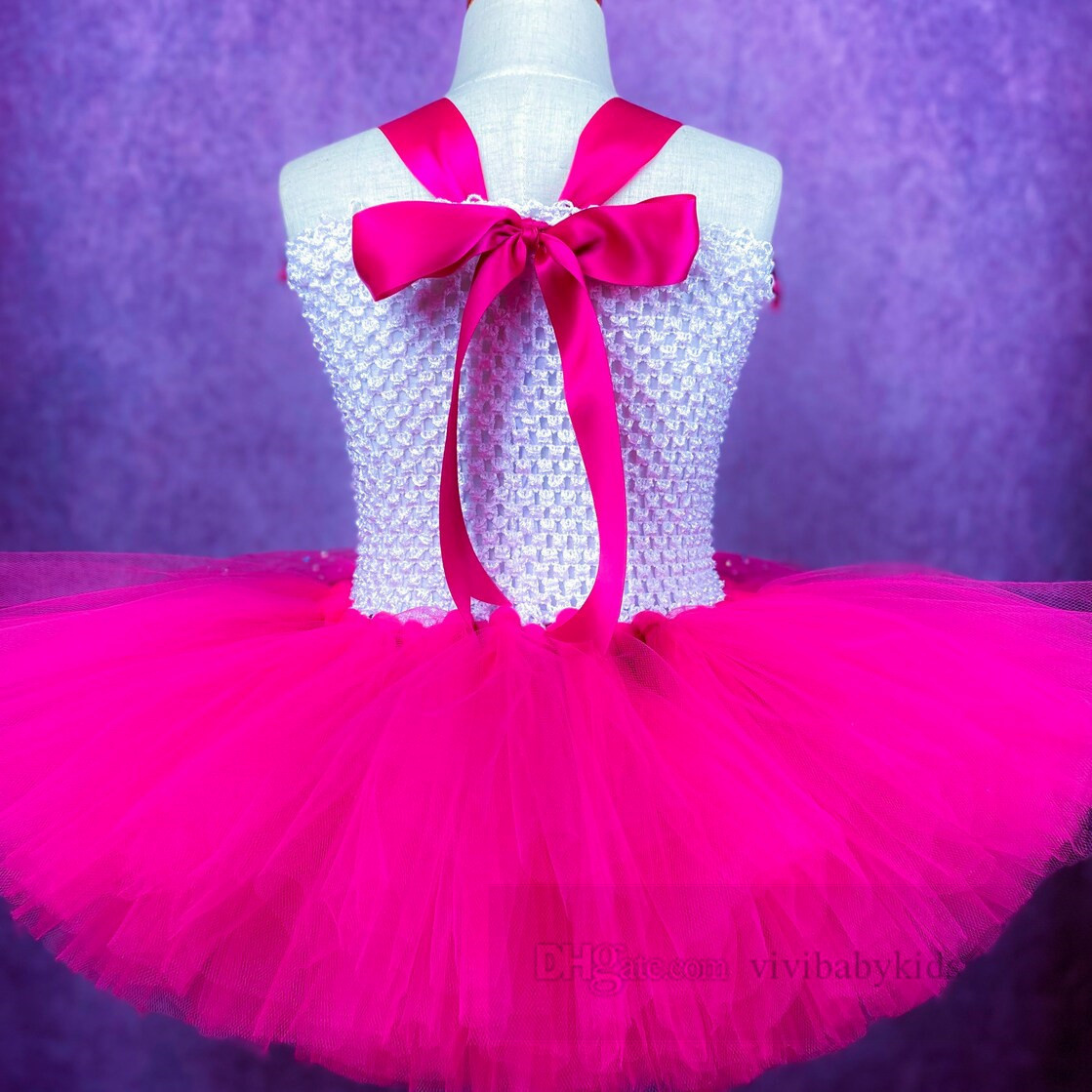 Saint Valentin filles amour coeur dentelle tulle tutu robes enfants arcs jarretelles robe de princesse enfants vêtements de fête d'anniversaire Z6378