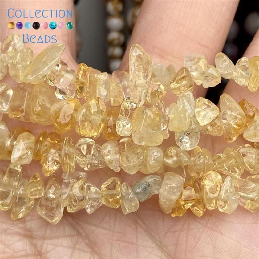 Andra naturliga oregelbundna citriner gul kristallsten Löst rymdläror för smycken som tillverkar DIY -armband Tillbehör Hela 15314F