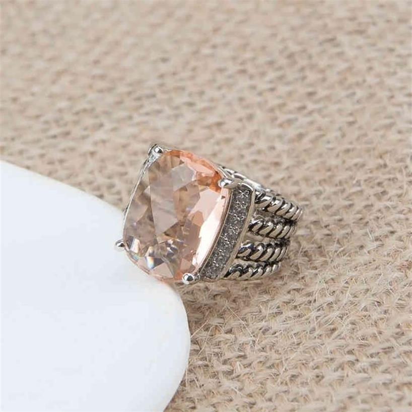 Designer di anelli alti Gioielli di moda di qualità Uomini Designer di anelli donne Classico vintage con diamanti da donna Morganite arancione Zircone Bi175b