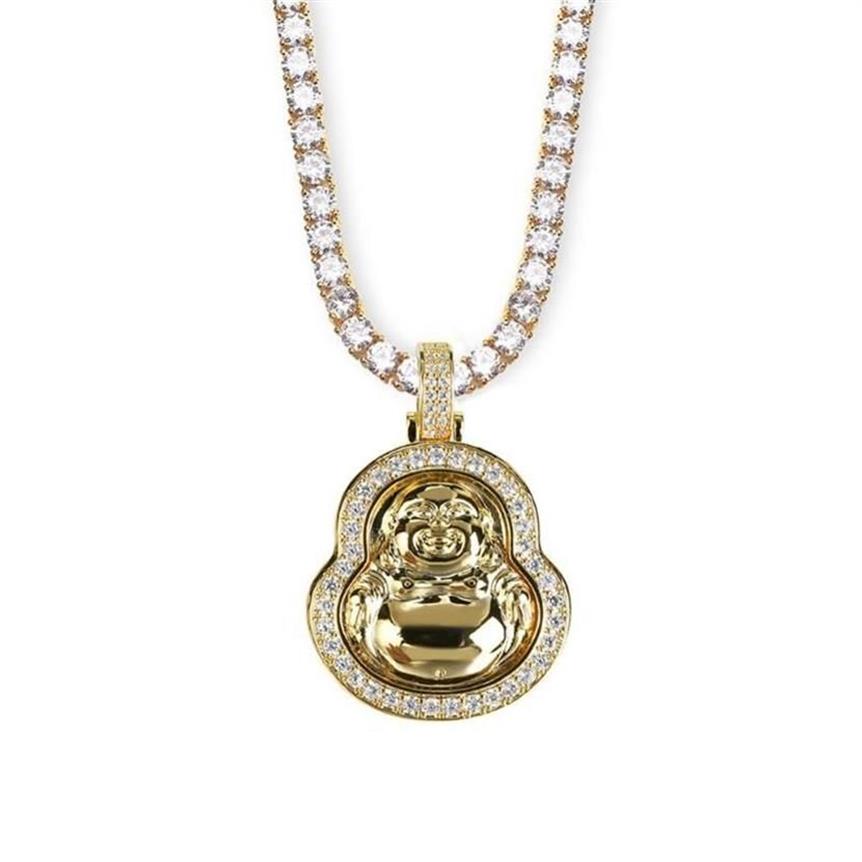 Anhänger Halsketten Hip Hop Custom Gold Silber Farbe Überzogene Maitreya Halskette Iced Out CZ Stein Ketten Für Frauen Männer Schmuck bling262z