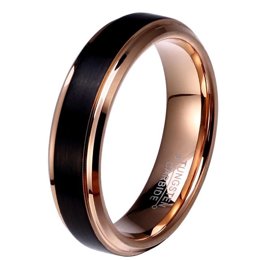 Com pedras laterais 8mm 6mm 4mm preto rosa ouro masculino carboneto de tungstênio aliança de casamento para menino e menina anel de amizade russo w223p