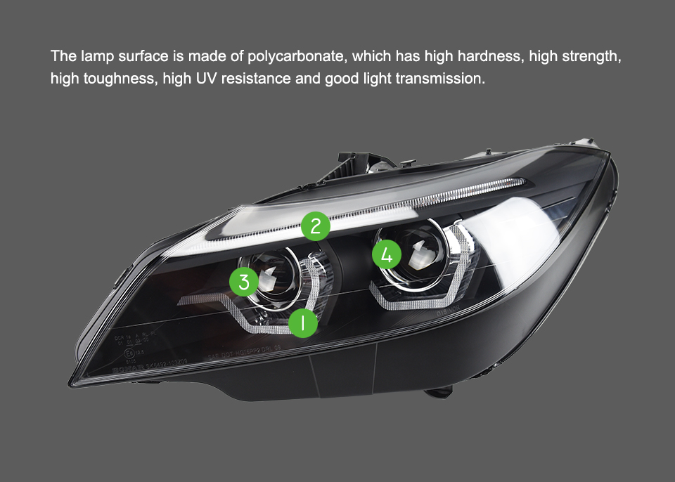 Carro conduziu a luz principal para bmw z4 e89 farol de circulação diurna 2009-2016 sinal de volta dinâmico lente da lâmpada de feixe duplo