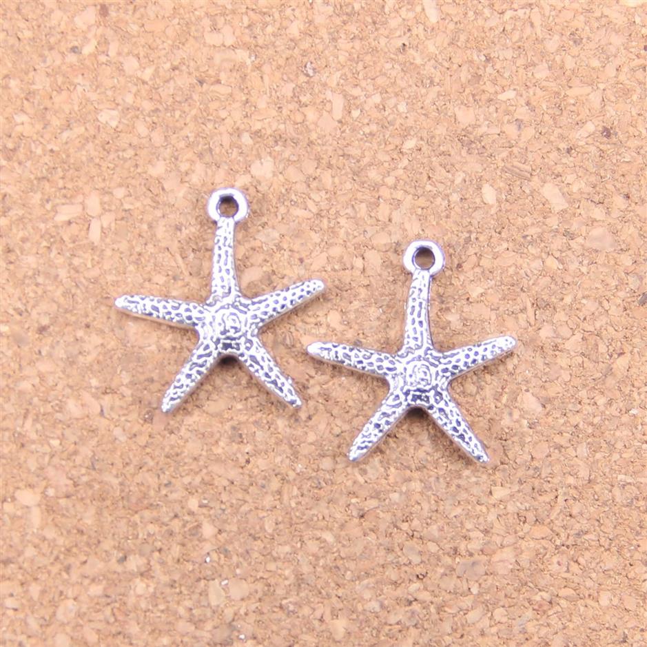 98 pièces Antique argent Bronze plaqué étoile de mer pendentif à breloques collier à faire soi-même Bracelet résultats de Bracelet 20 18mm308j