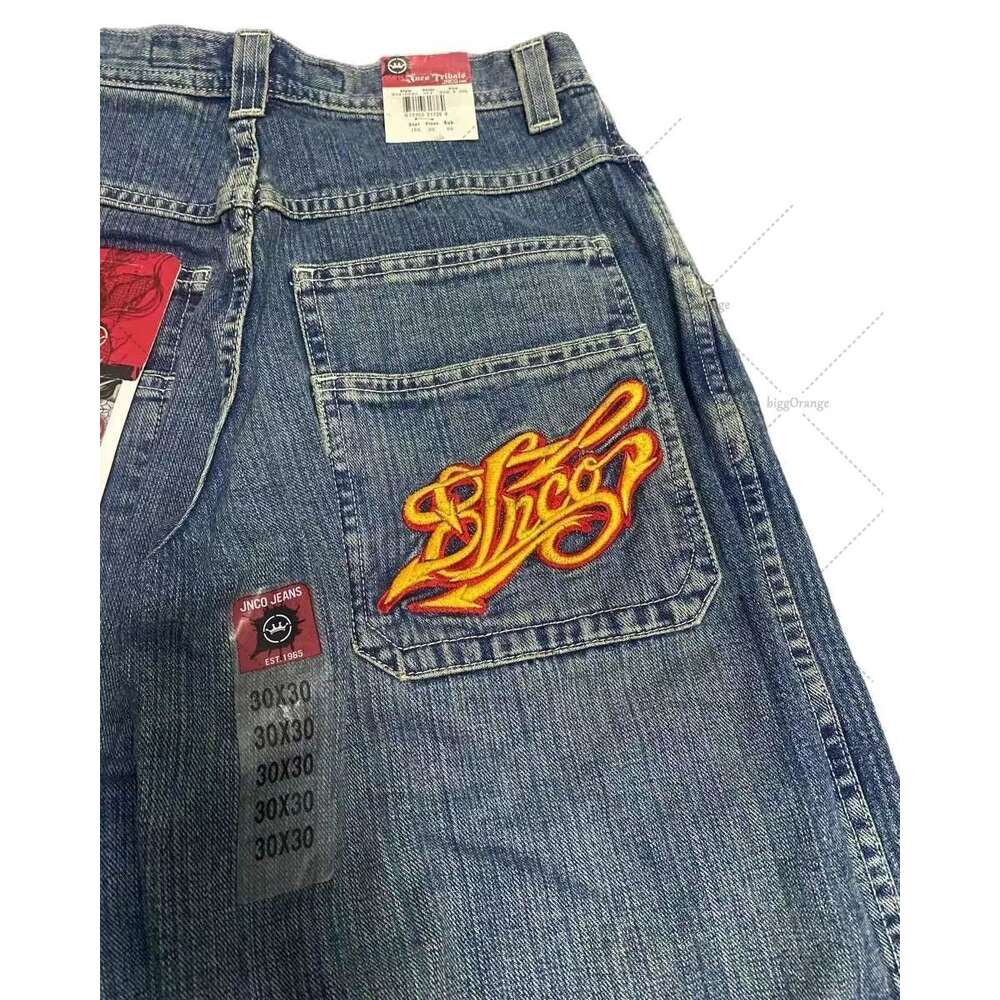 JNCO Y2K Oversize Uomini Donne 2023 Autunno Inverno American INS Moda Casual Pantaloni Larghi del Piedino Hip Hop Jeans Larghi Streetwear