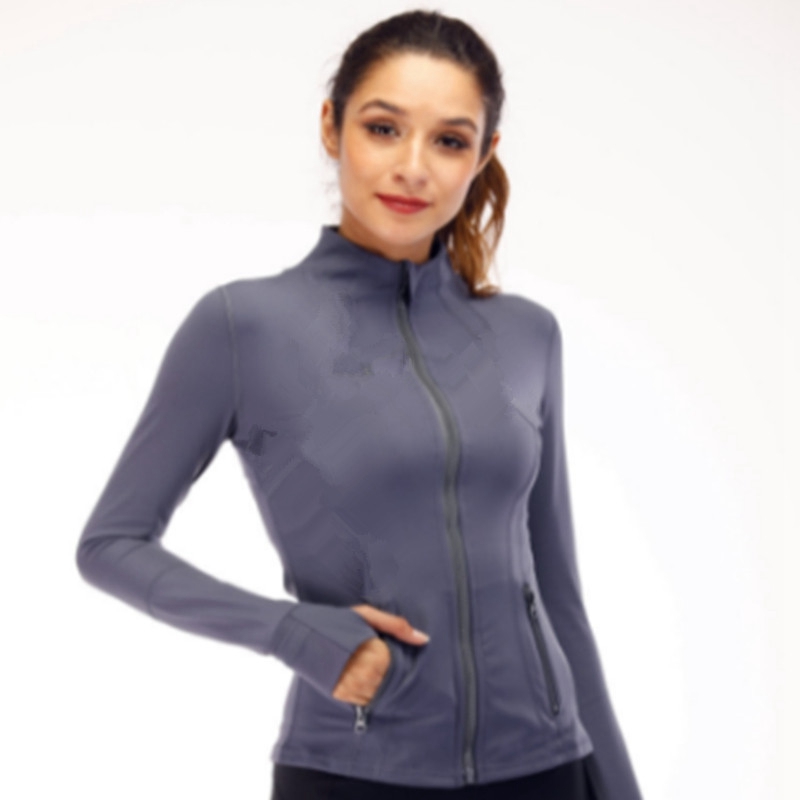 Women Define Yoga Sports Jacket Hip Length Fitness Running Four-way Stretch Sportswear Coat Pilates Training Clothing