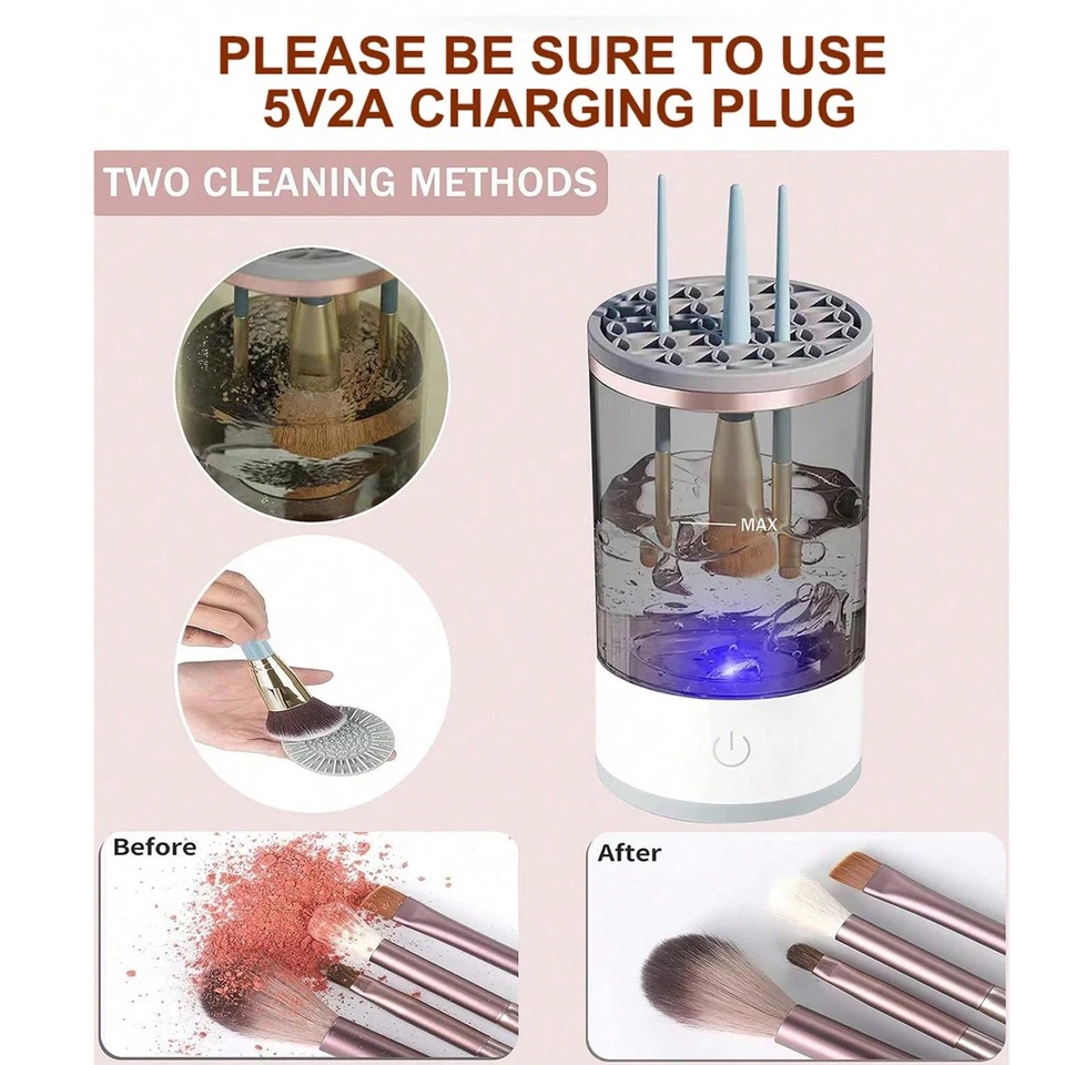 Automatic Makeup Brush Cleaning and Drying Stand Electric Makeup Brush Cleaner Quick Dry Tool