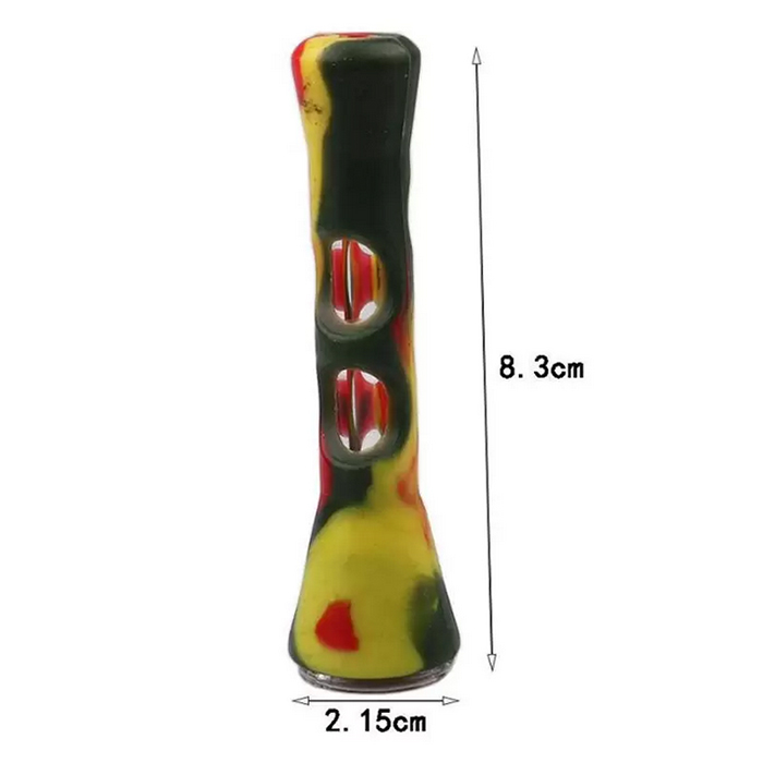 Silicone prometheus one frappeur bat portable pipe à fumer droite pyrex verre tabac pipes à main avec 5 couleurs différentes