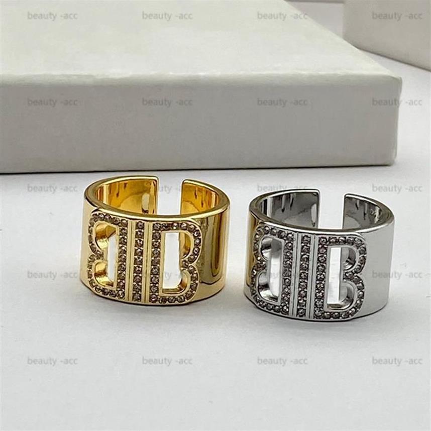 Diamante amor anéis designer para mulheres masculino dedo anel de ouro prata luxo designers jóias b oco para fora aberto casais anel wedding246g