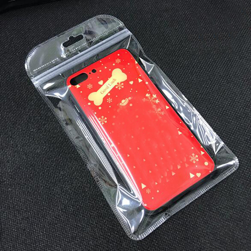 12*22 cm Transparent klar plastförpackning Packagelagringsväska för iPhone 15 14 8 7 Plus Case Cover Display Retail påsar