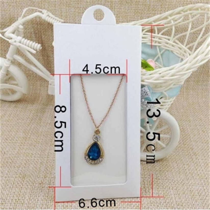 multi color paper jewelry package& display hanger packing box with clear pvc window for necklace earring3250