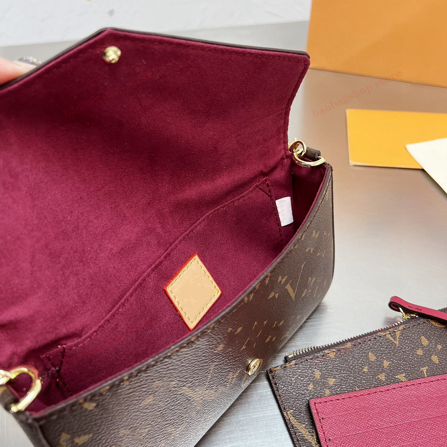 Designer Bag Felicie Pochette Multi Pochette Small Bag Micro Bag Nano Bag chic axelväska Three-Piece Wallet Chain Bag 5a Kvalitet med låda