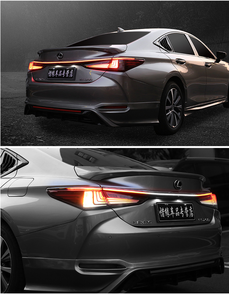 Biltillbehör baklampan för Lexus ES300 ES LED-bakljus 18-21 ES350 ES200 Broms Omvänd parkering Kör bakljus Auto del