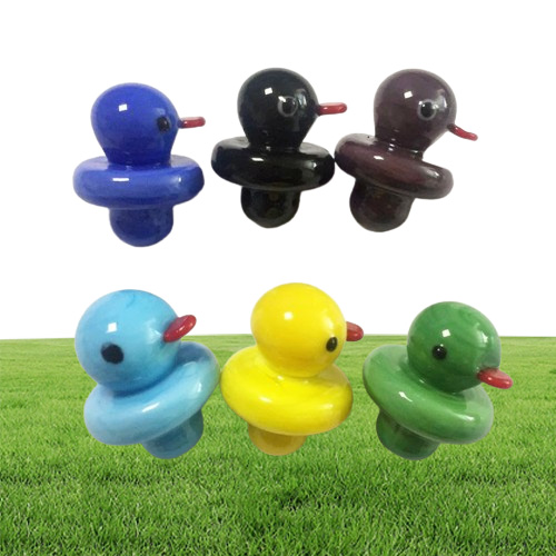 Glass Yellow Duck UFO Carb Cap dome for glass bongs water pipes dab oil rigs 4MM Thermal P Quartz banger Nails6729373