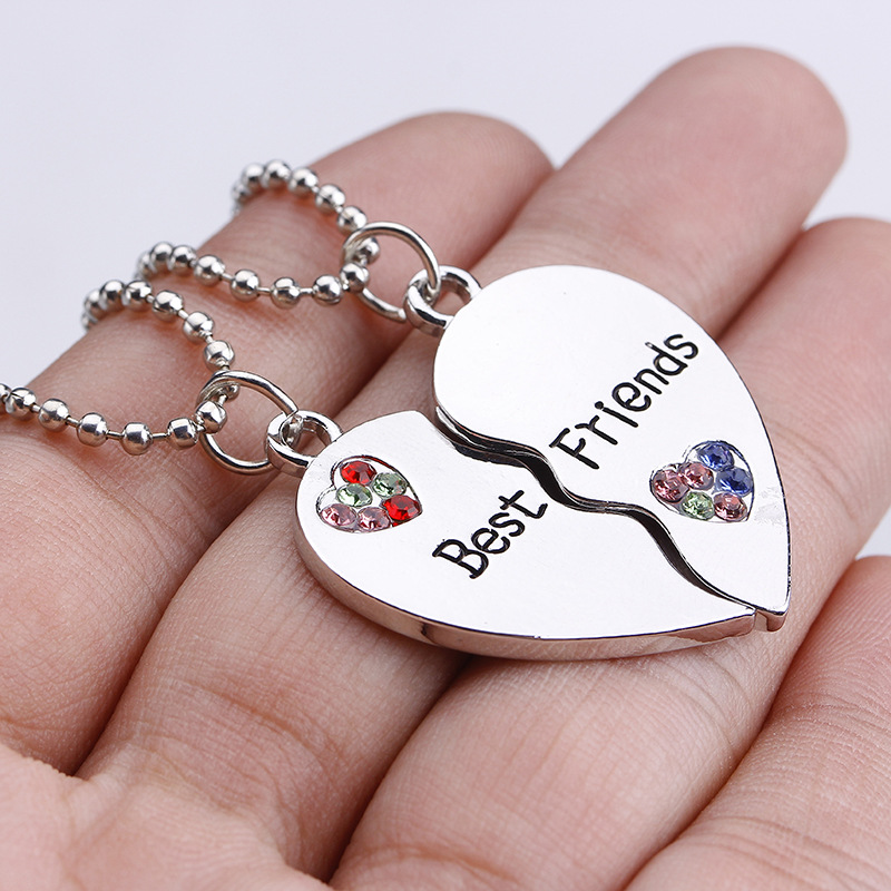 Ожерелье с бриллиантовым сердцем, подвеска «Лучшие друзья», ожерелье дружбы, творческий подарок для студентов