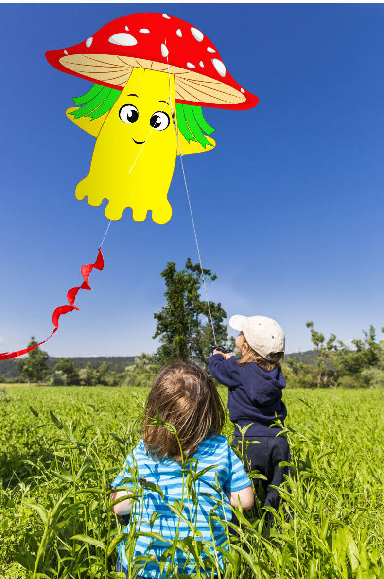 Cogumelo água-viva kite esportes praia com alça e corda fácil de voar linha única NOVO