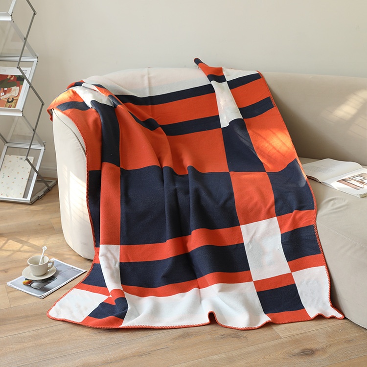Letter Cashmere Blanket Plaid Style for Beds Sofa Plaid Blanket Fleece Knitted Wool Blanket Home Office