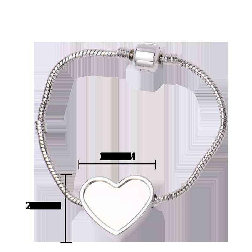 Braccialetti in bianco di sublimazione dei braccialetti del cuore dei gioielli 10 pezzi lotto A0047323Q