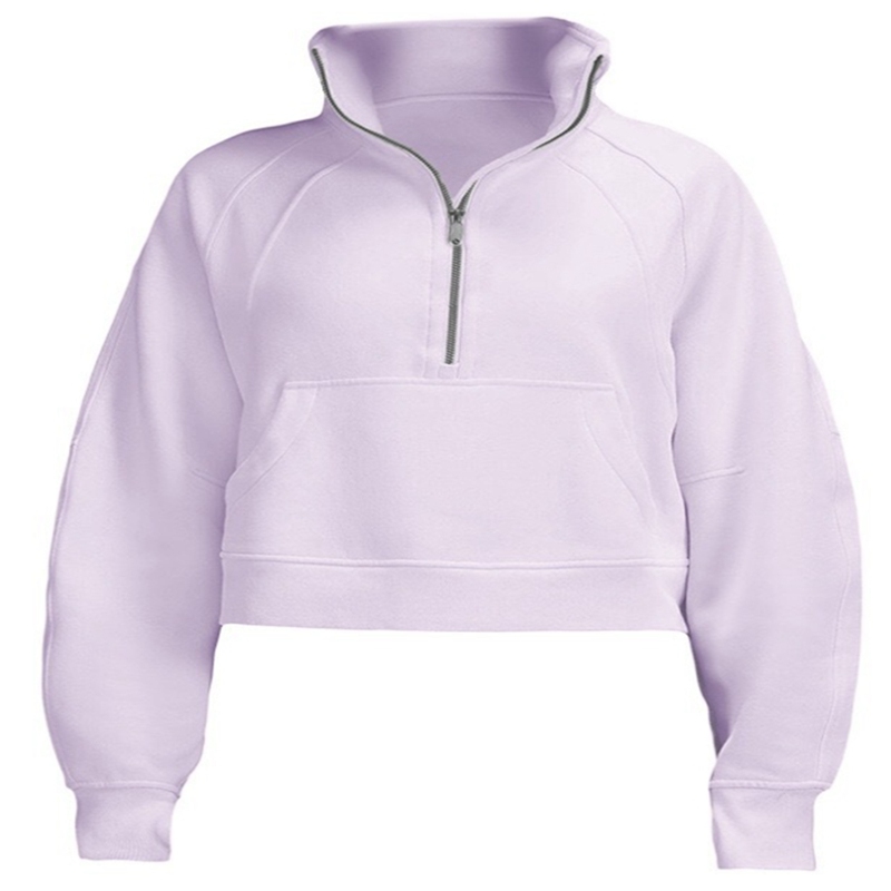 Women Sportswear Jacket Half zipper Long Sleeve Loose Warm Sweatshirts Gym Workout Clothes Sports and Leisure Yoga Coat lu-68