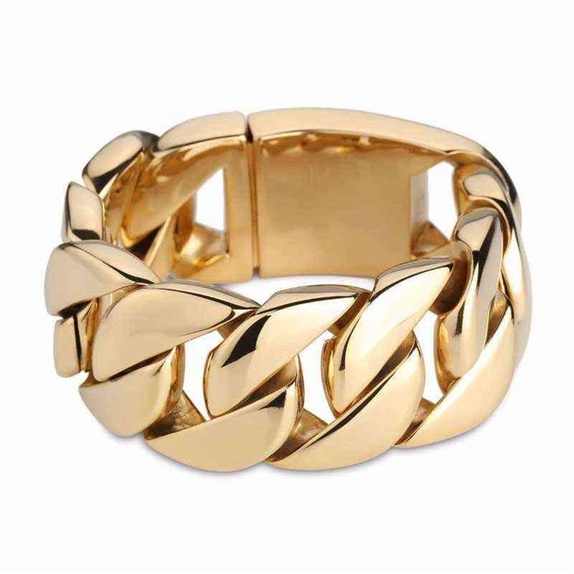 Kalen Hoge Kwaliteit 316 Roestvrij Staal Italië Gouden Armband Heren Zware Dikke Schakelketting Mode-sieraden Geschenken 220119270q