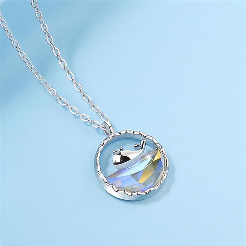 Hanger Kettingen 925 Stempel Walvis Voor Vrouwen Magische Kleur Blauwe Zee Sleutelbeen Keten Oceaan Serie Mode Zilveren Jewelry2413