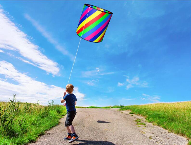 Cerf-volant en Tube de 15 pouces, seau de dinosaure tridimensionnel, pour enfants et adultes, facile à transporter avec ligne volante