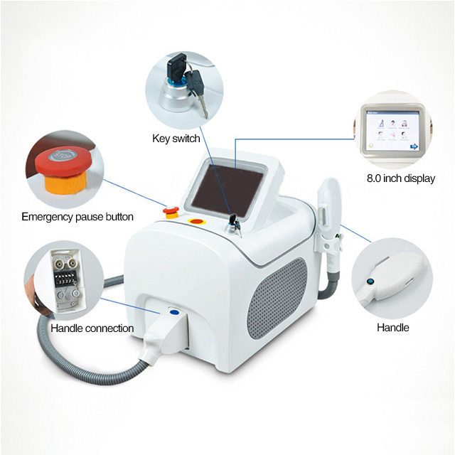 Vendita calda Ipl+opt Depilazione Macchina il rafforzamento della pelle Dispositivo di rimozione dei capelli laser tenerezza della pelle della stazione termale