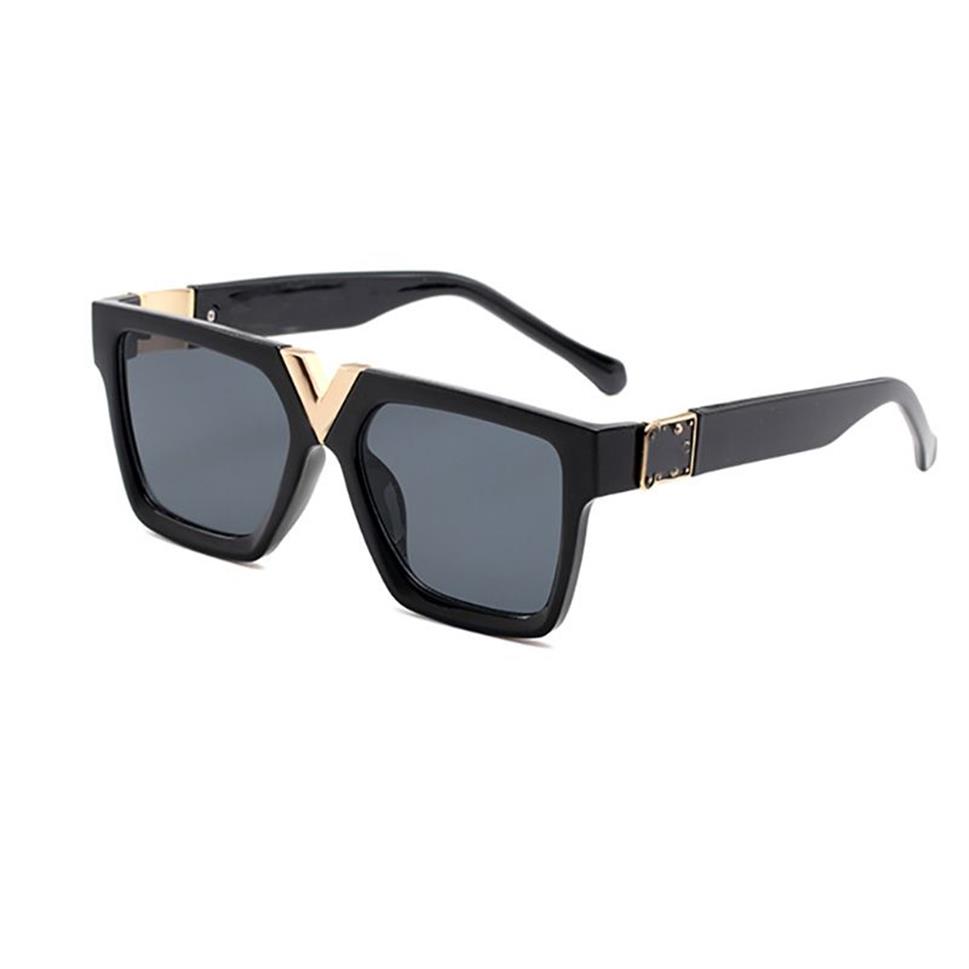 مستطيلات النظارات الشمسية المليونير نظارات مصممة متعددة أنماط اختيارية للرجال رجال نظارات الذهب الذهب الخامس إطارات الحروف الظلال شاطئ E254A
