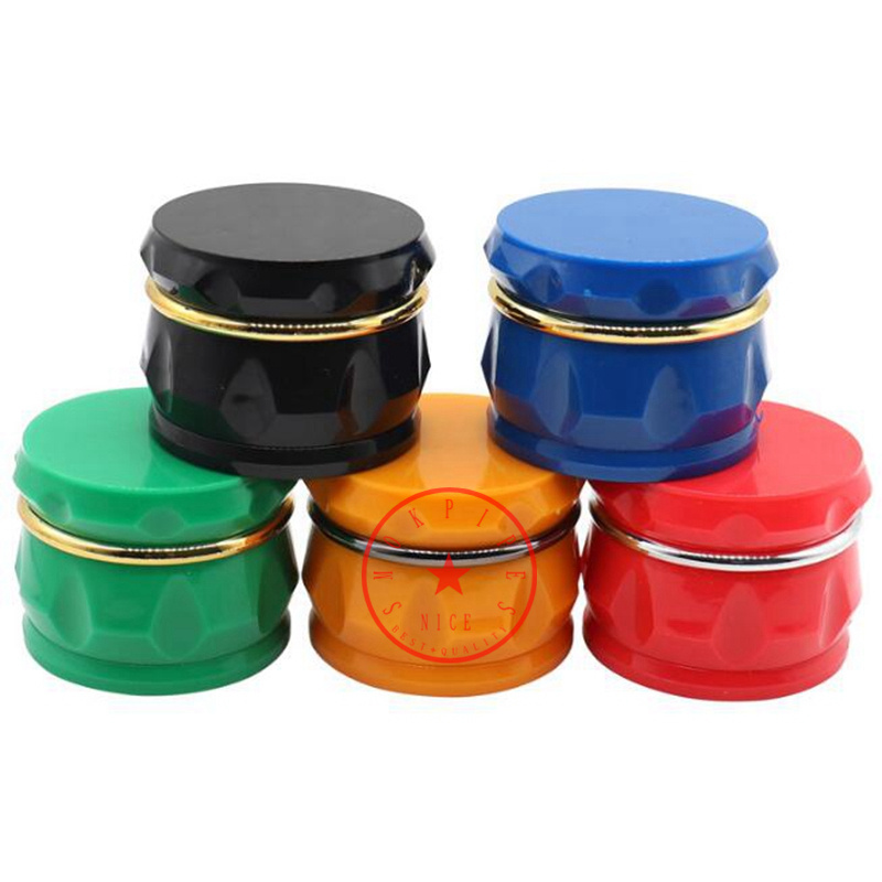 Latest Portable Smoking Plastic Colorful Drum Shape 63MM Dry Herb Tobacco Grind Spice Miller Grinder Crusher Grinding Chopped Hand Muller Cigarette Holder DHL