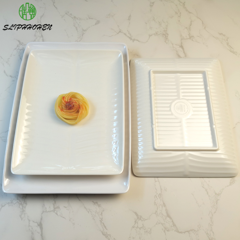 White Rectangle A5 Melamine Dinner