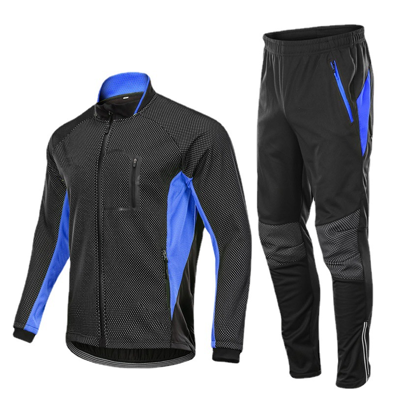 Ensemble de vêtements de cyclisme pour hommes pour l'hiver : épais, chaud, résistant au vent, compatible avec les motos