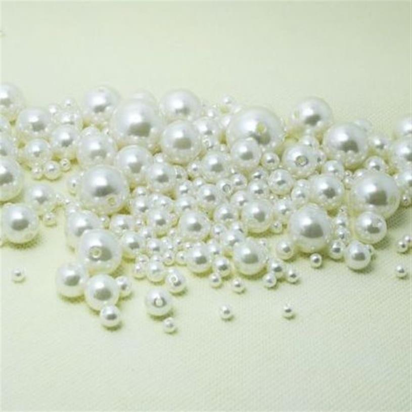 1000 peças pérola redonda branca imitação de pérola abs contas joias descobertas 4 6 8 10 12mm para fabricação de joias273t