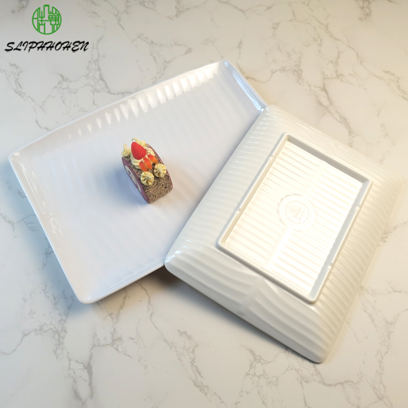 White Rectangle A5 Melamine Dinner