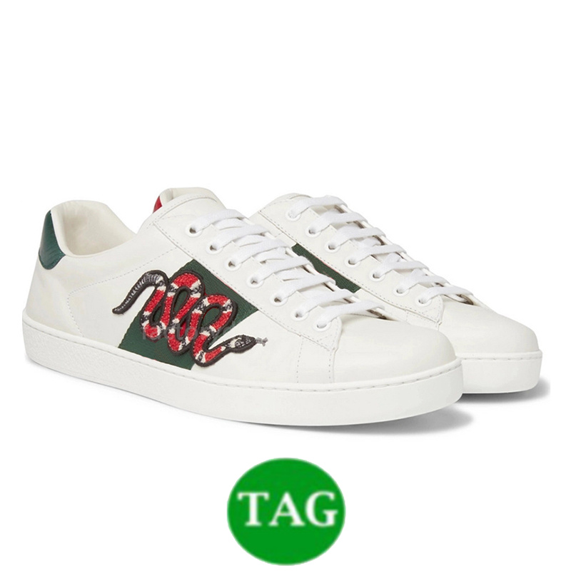 Scarpe firmate da uomo di lusso Sneakers classiche in pelle Ace Bee Mocassino ricamato serpente fiore perle punte tempestate di cuori amati fascia bianca scarpe da ginnastica casual da donna