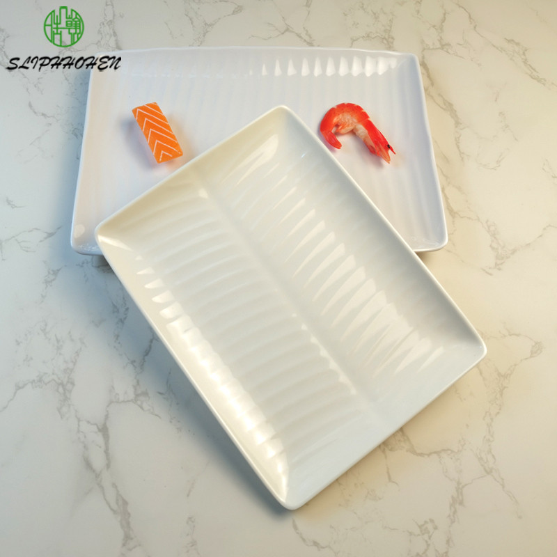 White Rectangle A5 Melamine Dinner