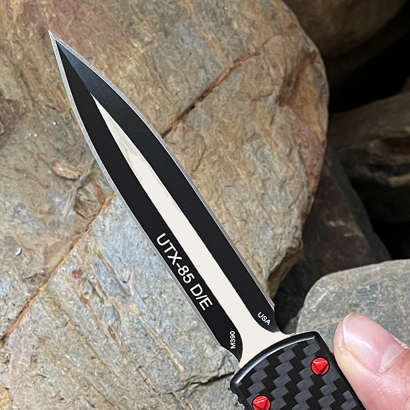 Micro OTF Tech Knife UT Series D2 Steel Blade Pocket Knife Aluminium Alloy + Carbon Fiber Handle Self Defense UT85 Tool Knife